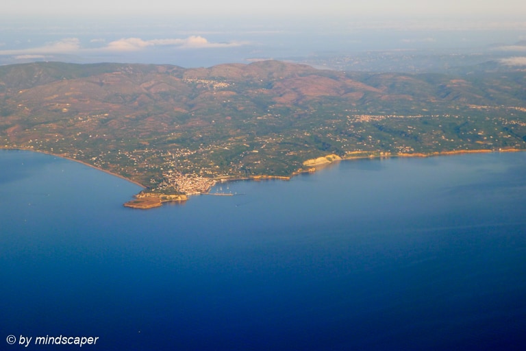Koroni Aerial View in the Morning - Panorama Landscape