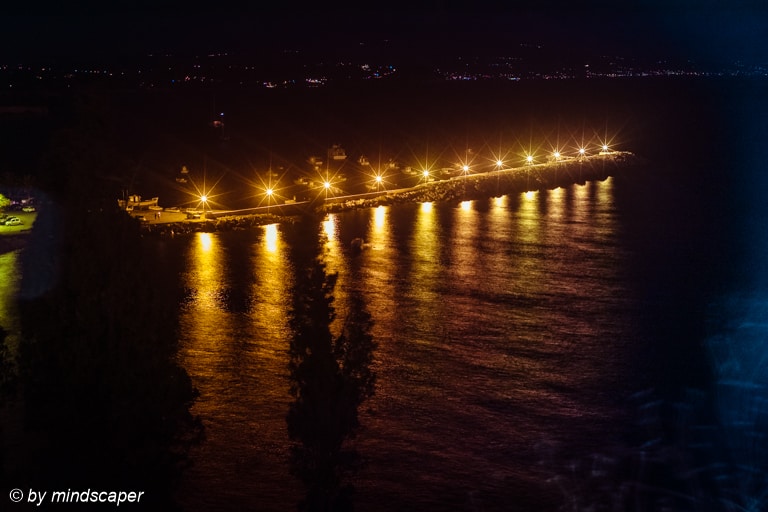 Pier of Koroni Harbour by Night